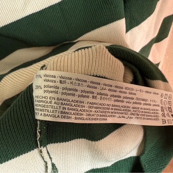 Zara Forest Green and Cream Striped Top - Picture 4 of 4
